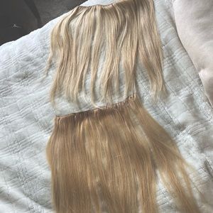 Bellami pre loved real human hair, originally 20’’, sandy blonde, Hand tied